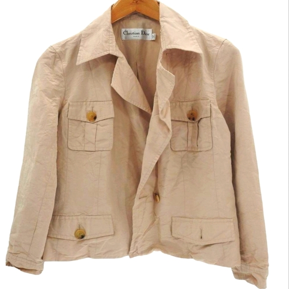 100% Silk Christian DIOR Short Blazer Jacket - Picture 1 of 6